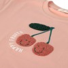 Roze t-shirt met kersje - T-shirt jersey cherry peach